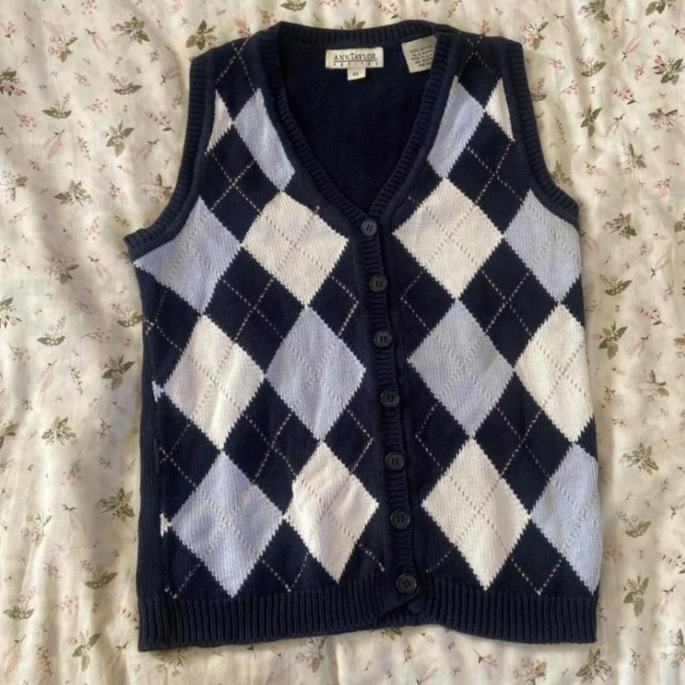 vintage plaid sweater vest